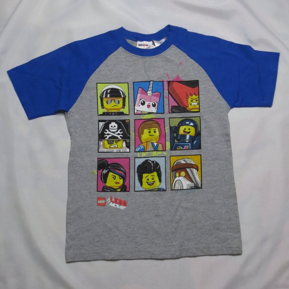 4/$14 NWT LEGO kids T-SHIRT unisex TEE gray BLUE boy GIRL color block SIZE M